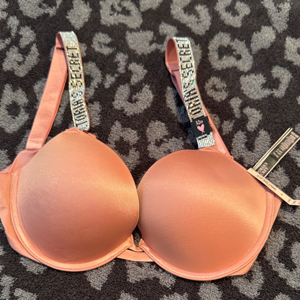 Victoria's Secret Peach Bra with Sparkling Straps